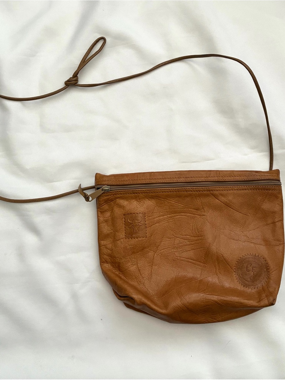 Vintage Leather Calrlos Falchi Bag in Cognac Brown